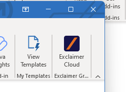 Exclaimer-knappen i menylisten